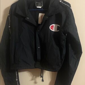 Champion Black Logo Windbreaker
